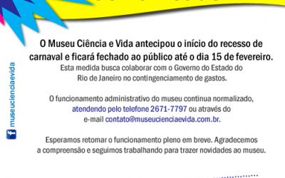 Comunicado sobre funcionamento do Museu
