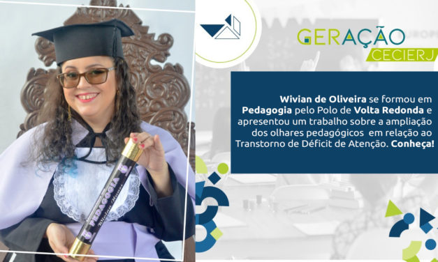 Wivian de Oliveira, aluna do Polo de Volta Redonda, apresenta trabalho sobre o olhar para as crianças com necessidades educacionais especiais