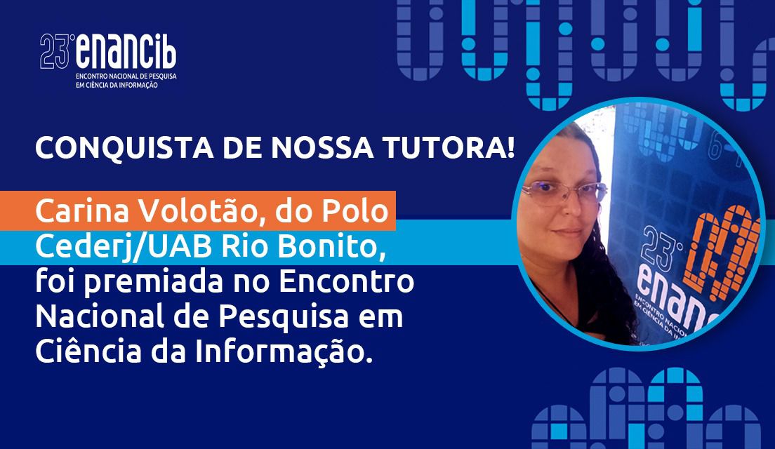 Tutora Carina Volotão recebe prêmio na área de ciência da informação