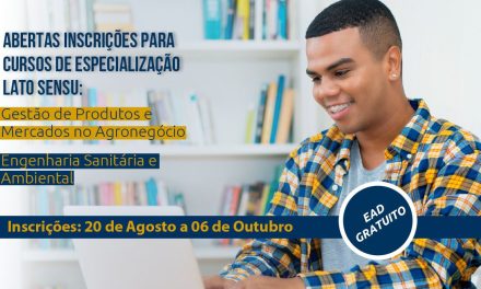 Inscrições abertas para cursos a distância em Gestão de Produtos e Mercados no Agronegócio e em Engenharia Sanitária e Ambiental; atividades presenciais serão nos Polos Cederj