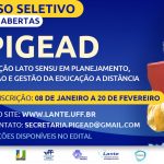 Inscrições abertas para Pós Graduação em Planejamento, Implementação e Gestão da Educação a Distância