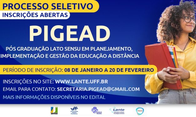 Inscrições abertas para Pós Graduação em Planejamento, Implementação e Gestão da Educação a Distância