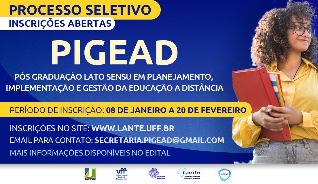 Inscrições abertas para Pós Graduação em Planejamento, Implementação e Gestão da Educação a Distância