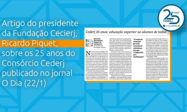 Ricardo Mendanha Piquet – Cederj 25 anos: educação superior ao alcance de todos