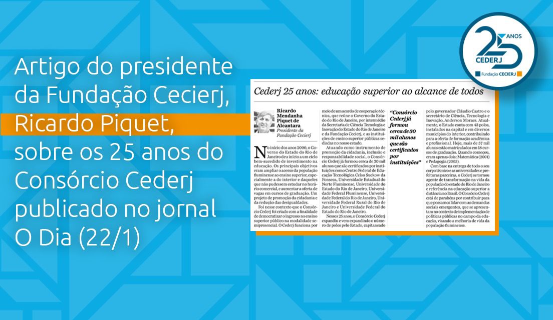 Ricardo Mendanha Piquet – Cederj 25 anos: educação superior ao alcance de todos