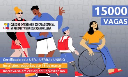 Inscrições reabertas até 16 de março para o curso de Extensão em Educação Especial na Perspectiva da Educação Inclusiva