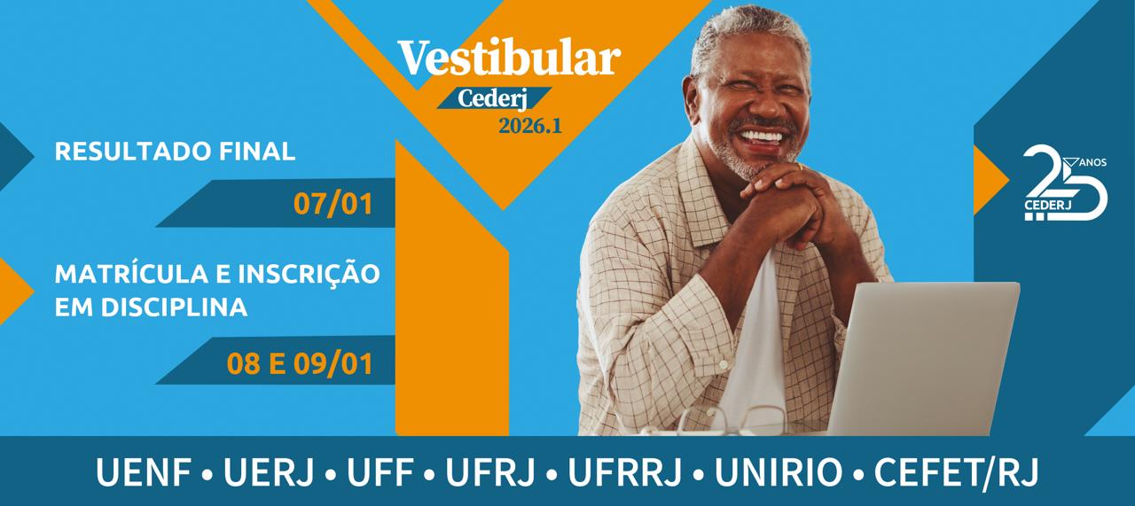 Matrícula do Vestibular Cederj 2026.1 começa nesta quinta-feira (08/01)