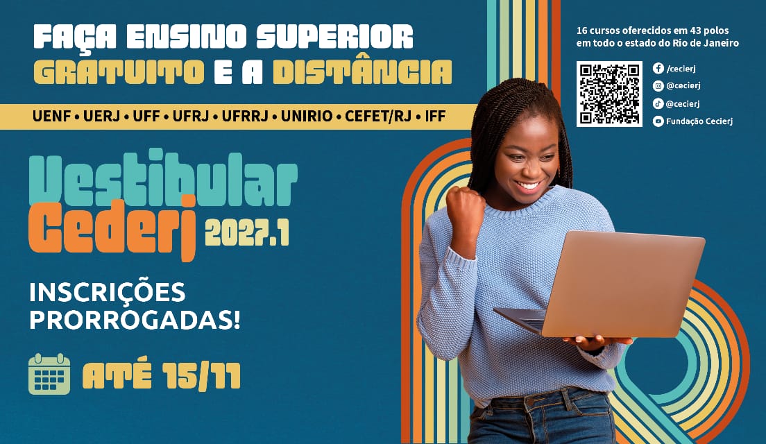  Vestibular Cederj 2027.1 prorroga inscrição para mais de 7 mil vagas de educação superior a distância gratuita